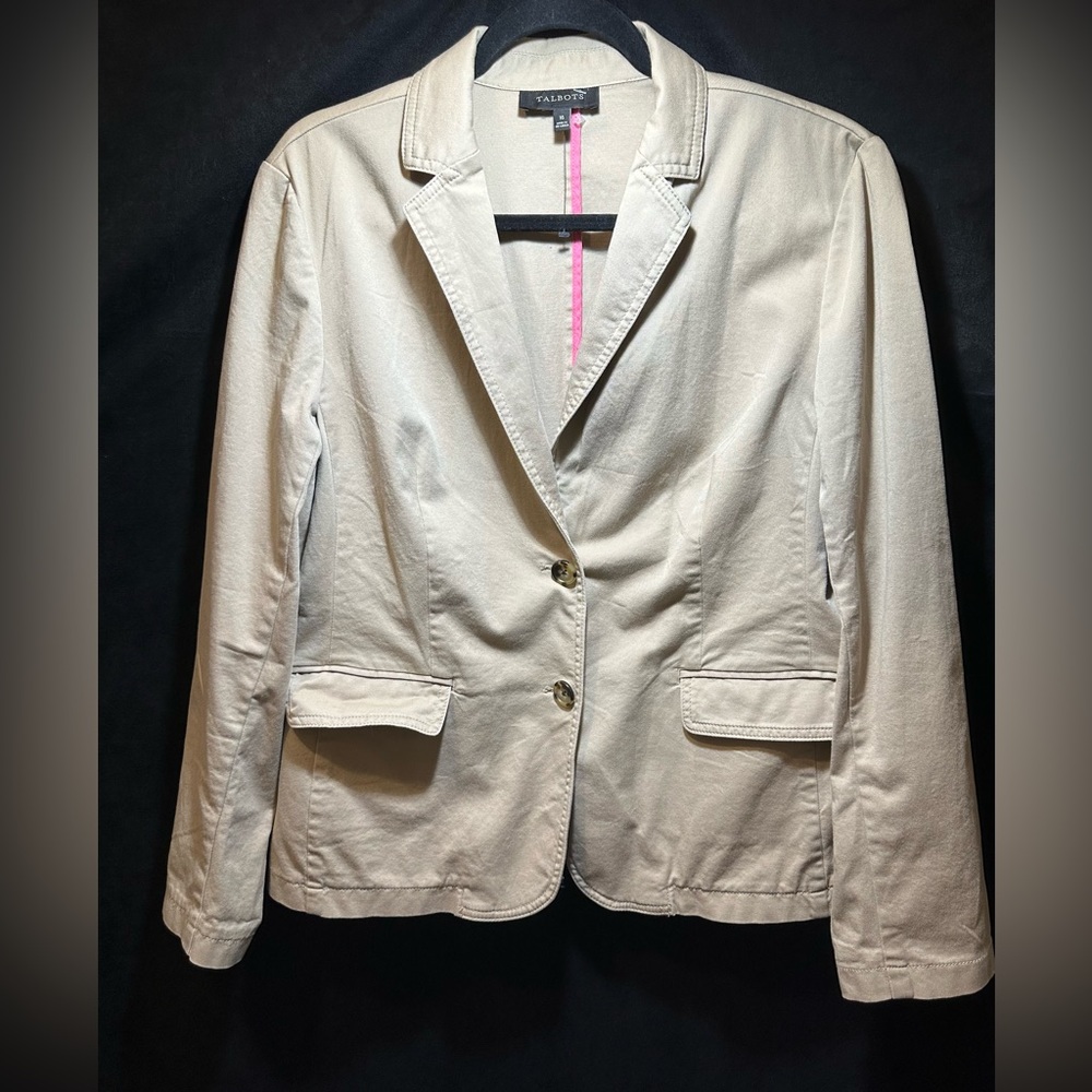 Talbots Tan Blazer 2 Front Pockets, 2 Button Clos… - image 1
